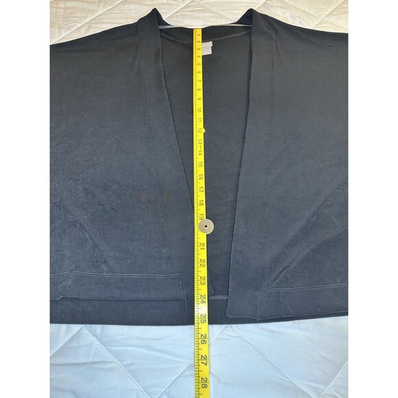 Chico’s Travelers Slinky Open Front Cardigan Black SZ 3 - Picture 4 of 7